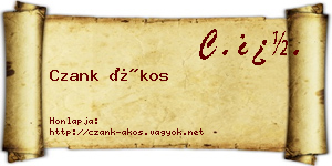 Czank Ákos névjegykártya